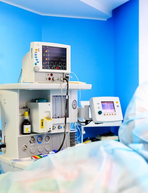 Cardiogram monitor during surgery in operation room