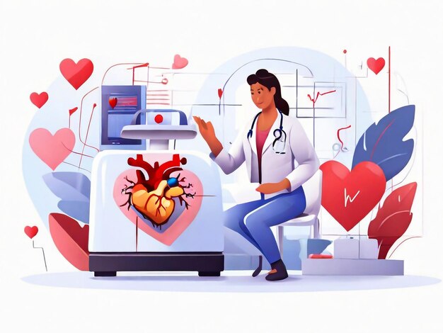 Cardiology clinic hospital department healthy heart cardiovascular prevention healthcare industry idea design element electrocardiogram ekg vector isolated concept metaphor illustration