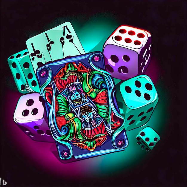 写真 カードとサイコロ ハロウィーンの動機ポーカー t シャツ アート ベクトル 2d イラスト暗い blackground