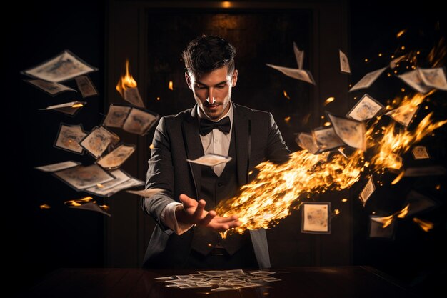 Cards and Sparks Fly in a Dazzling Card Trick