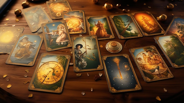 The cards of tarot Ultra Realistic High definition 8K