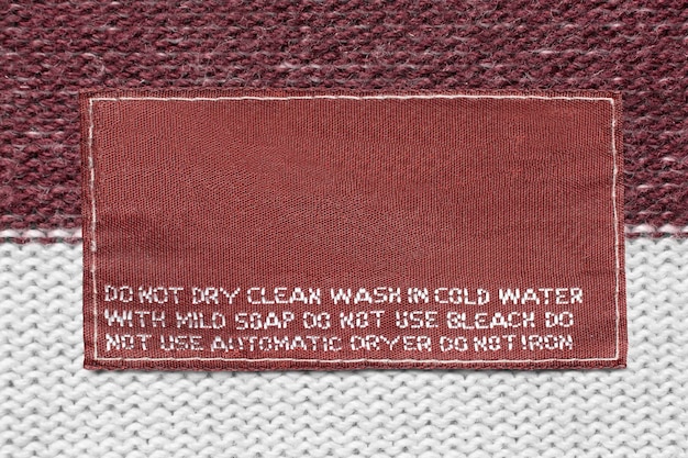 Care clothing label