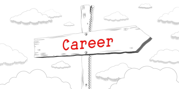 Career outline signpost with one arrow