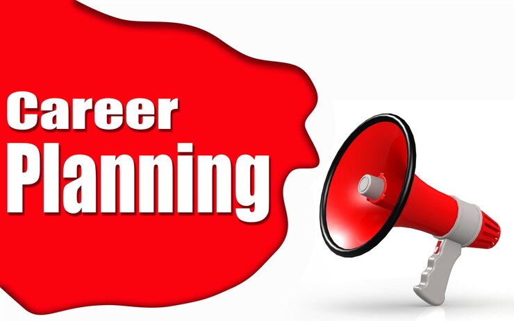 Photo career planning word with megaphone