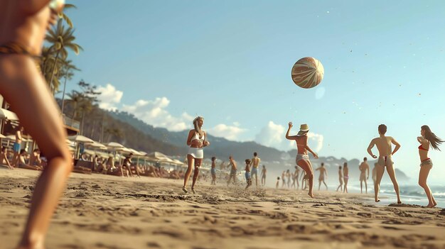 Carefree beach volleyball