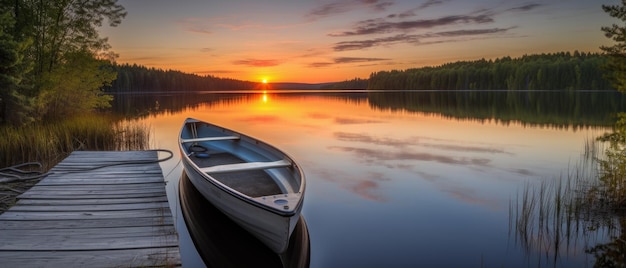 Беззаботная лодка на воде Генеративный ИИ