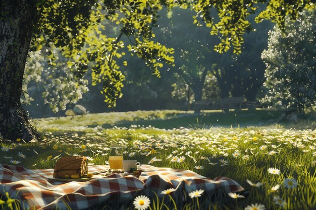 Carefree picnics in sundappled meadows