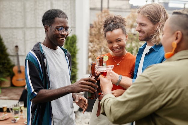 Carefree Young People at Rooftop Party