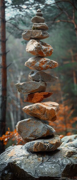 The careful balance of a rock stack