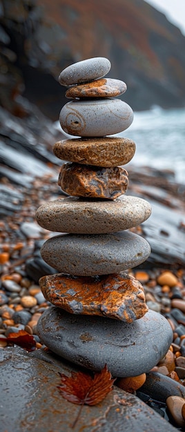 Осторожный баланс стопы камней
