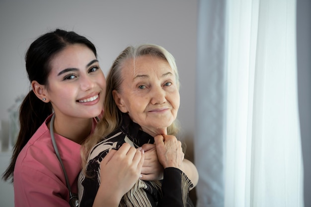 Caregiver for an elderly woman Weekly checkups at the patients residence