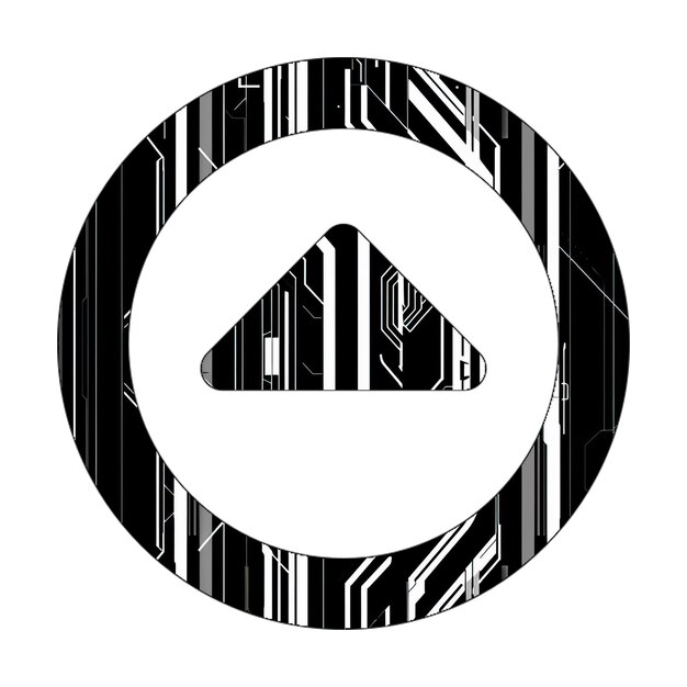 Photo caret circle up icon black white technology texture