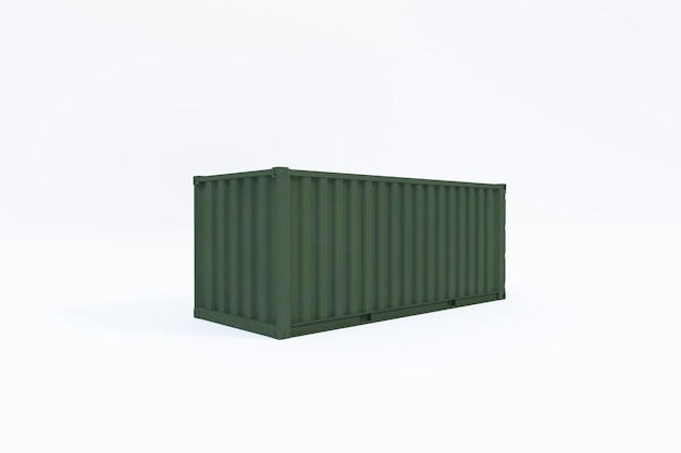 Photo cargo container isolated on white background 3d rendering