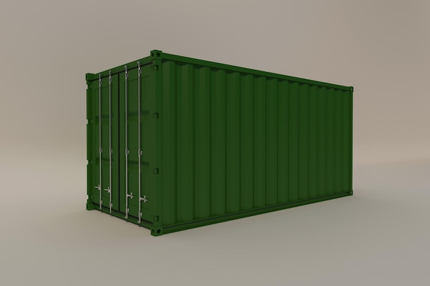 Cargo container isolated on white background 3d rendering