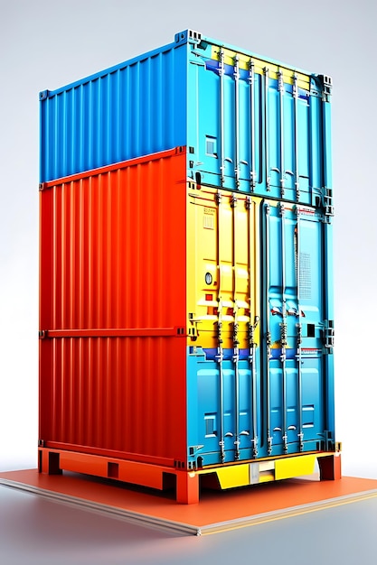 Cargo container isolated on white background