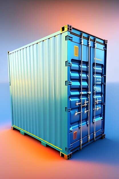 Cargo container isolated on white background