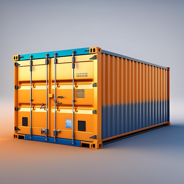 Cargo container isolated on white background