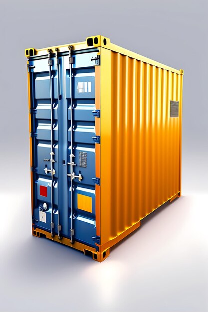 Photo cargo container isolated on white background