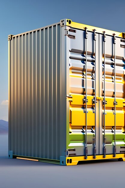 Cargo container isolated on white background