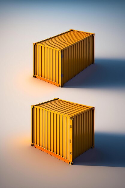 Cargo container isolated on white background