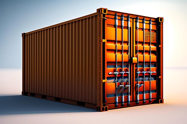 Cargo container isolated on white background