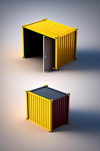 Cargo container isolated on white background