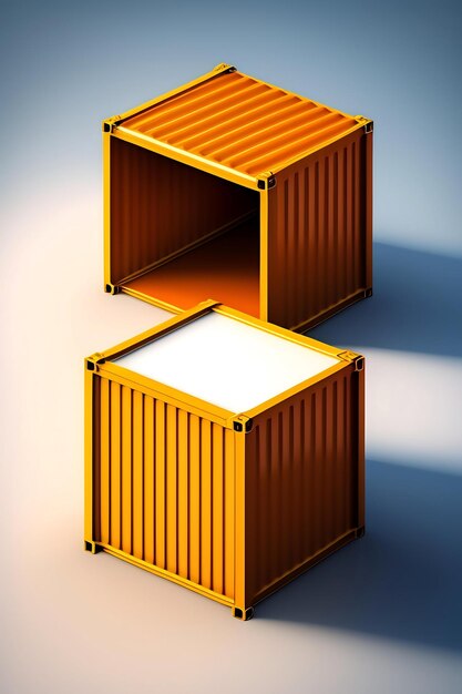 Cargo container isolated on white background