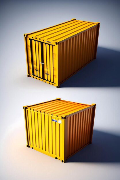 Cargo container isolated on white background