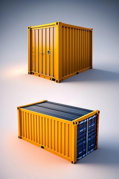 Cargo container isolated on white background