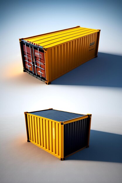 Cargo container isolated on white background