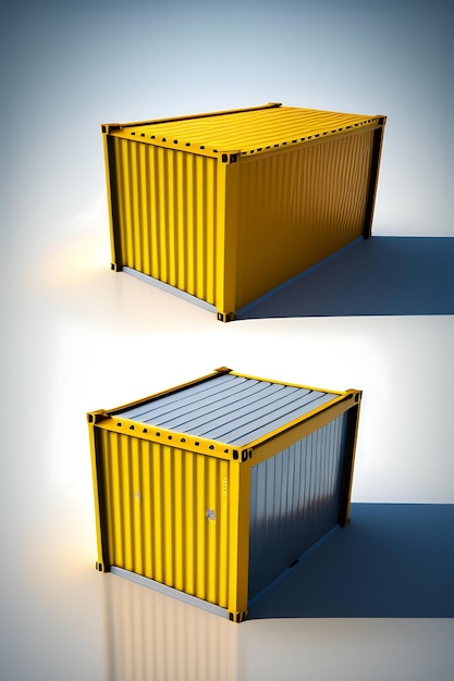 Cargo container isolated on white background