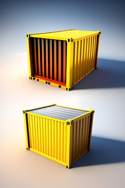 Cargo container isolated on white background