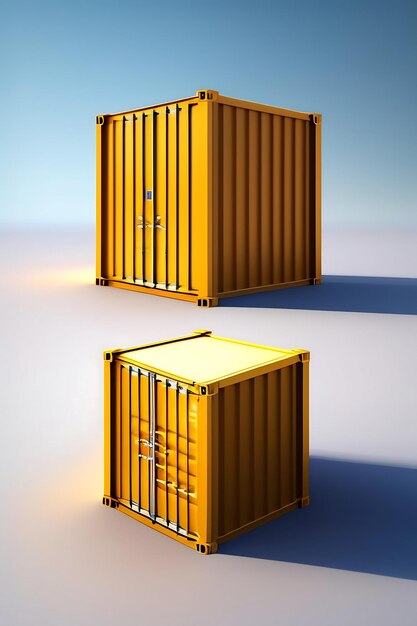 Cargo container isolated on white background