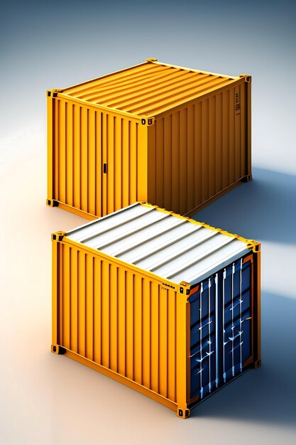 Cargo container isolated on white background