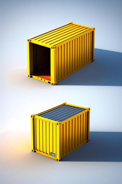 Cargo container isolated on white background