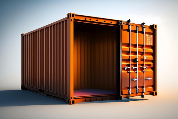 Cargo container isolated on white background