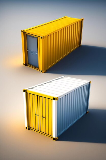 Cargo container isolated on white background