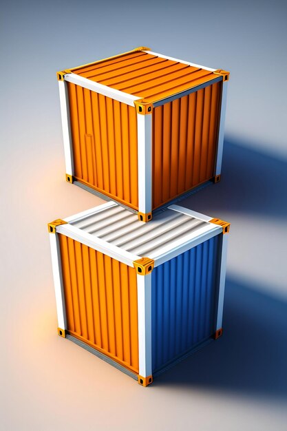 Cargo container isolated on white background