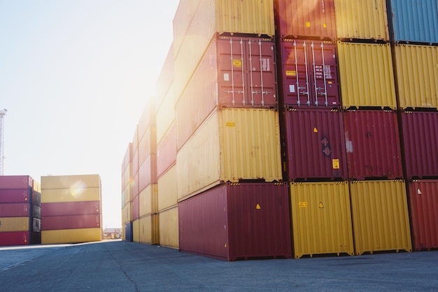 Cargo container at the port ready to travel