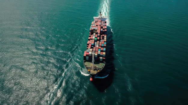 Cargo Container scheepvaart zakelijke logistieke import en export per containerschip in de open zee