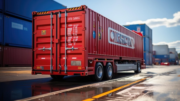 Cargo containers on a blue sky