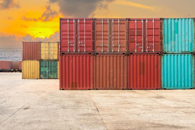 Cargo containers at dock