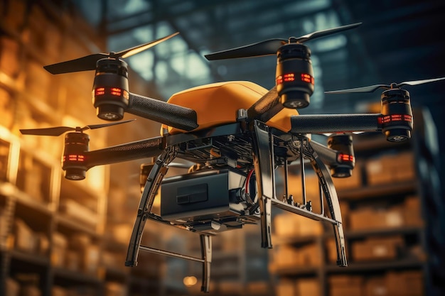 Cargo drone operating in a large distribution center