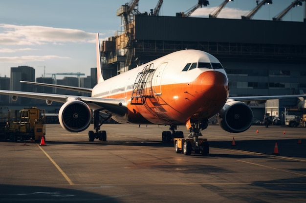 Cargo Plane Parked On The Tarmac Generative AI