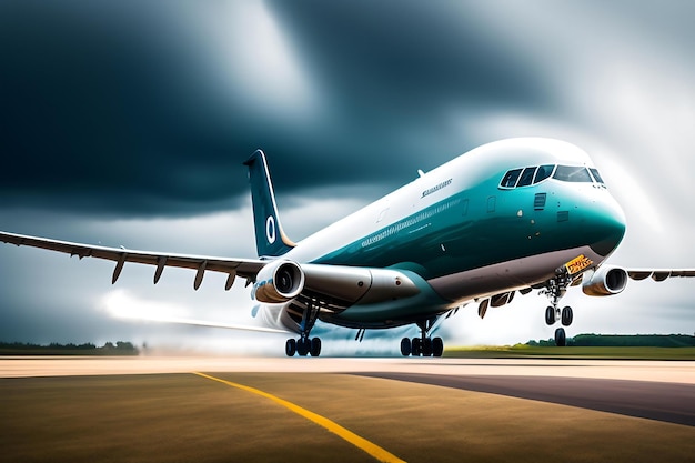 Cargo plane surrounded by cloud