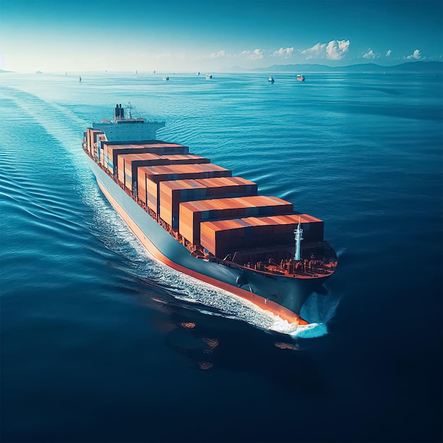 Photo cargo ship amidst the ocean