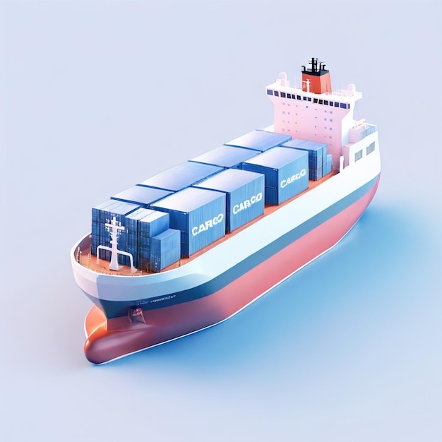 cargo ship container boat transport shipping vessel transportation carrying goods icon gr