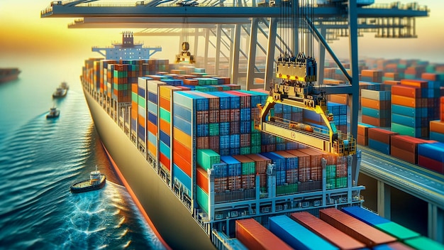 cargo ship Container transportation AI generated image