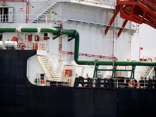 A cargo ship detail close up