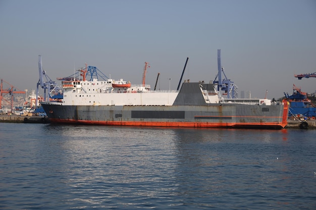 Cargo Ship in Port